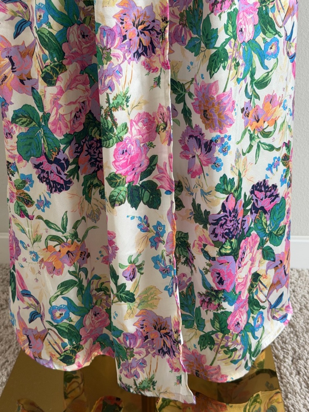 HOPE & IVY Maternity Floral Maxi Dress with Lace Waist - Wadding Guest Romantic - Picture 8 of 16